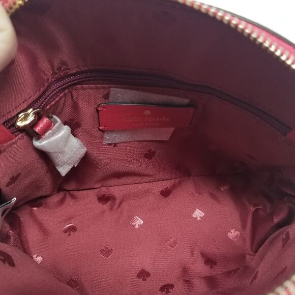 Kate Spade NEW Red Multi Dome Crossbody Chain and Leather Zipper Closer Purse - Picture 10 of 16